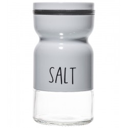 Saleiro 120ml De Vidro Com Tampa De Metal Branco